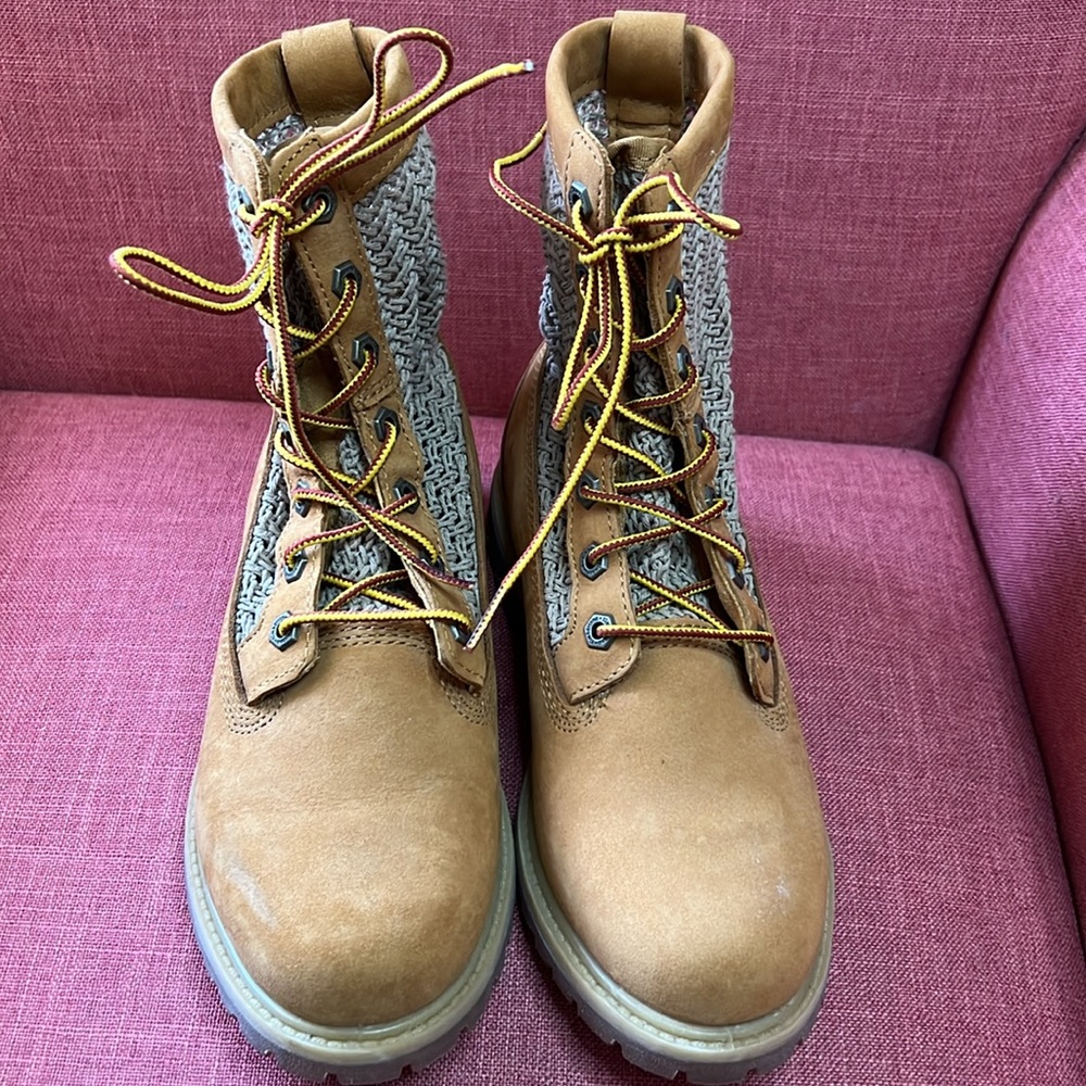 TIMERLAND‎ WOMENS CROCHETED LEATHER BOOTS